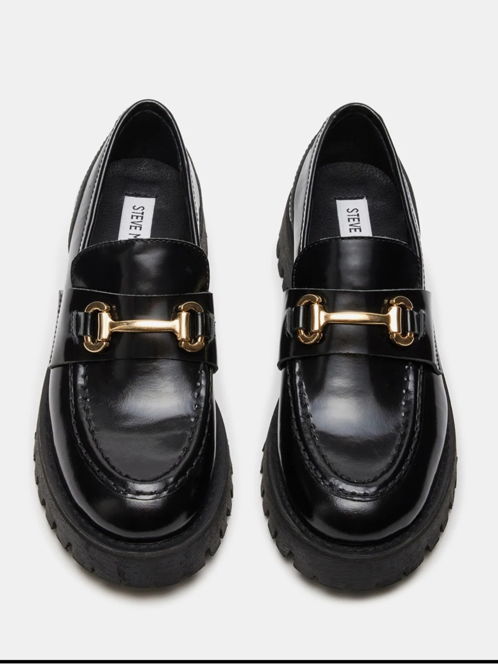 Steve Madden Lando Loafers Black Lug Sole Size 6.5